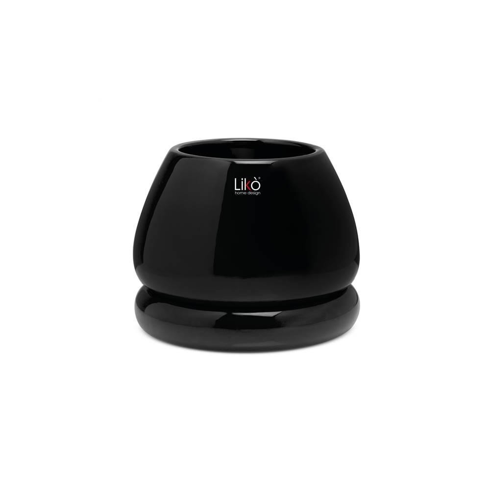 VASO NIKO D. 15 H 16  PLATE - BLACK